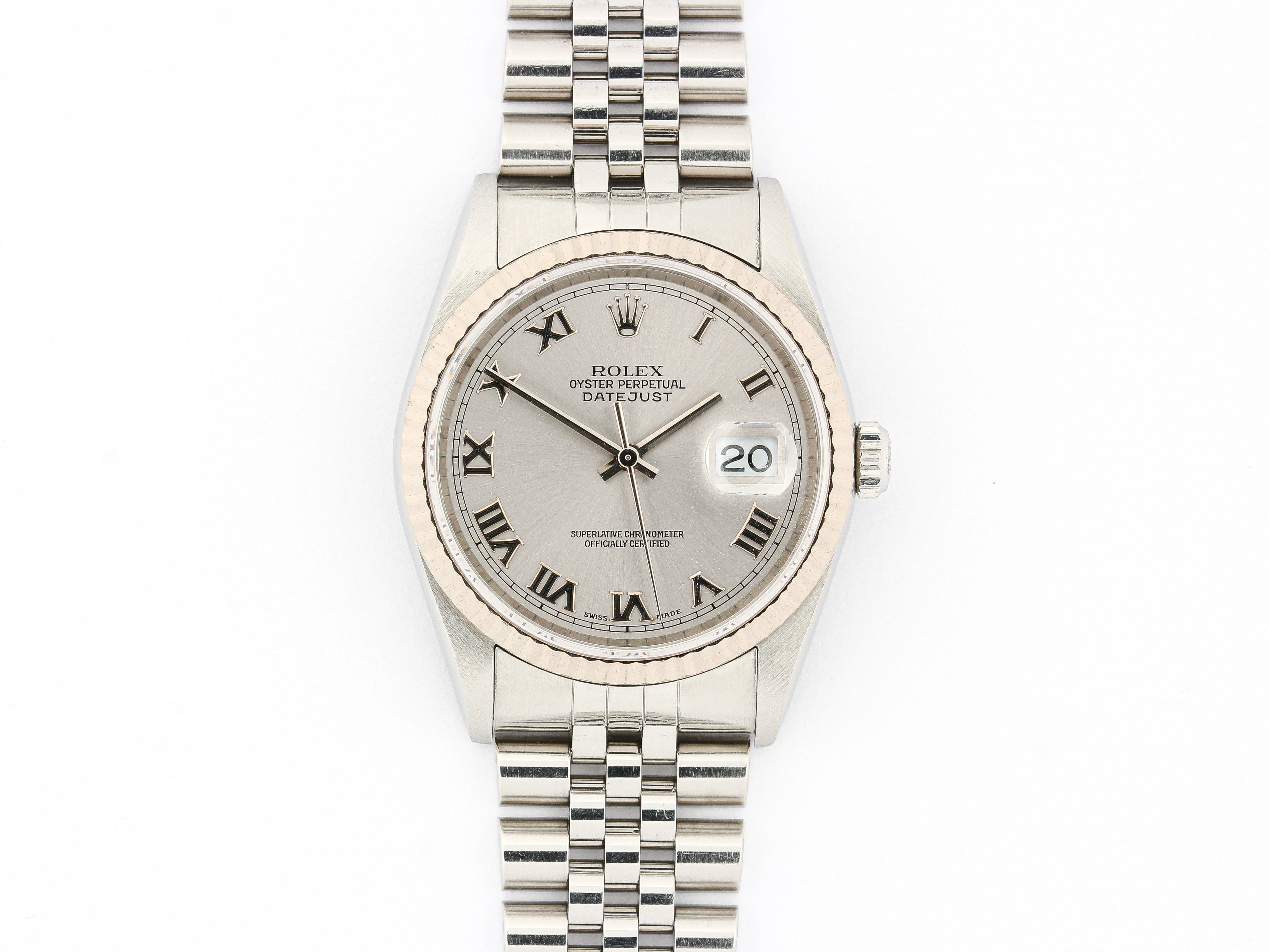 Rolex Datejust 16234 with Silver Roman Numeral Dial on Jubilee Bracelet