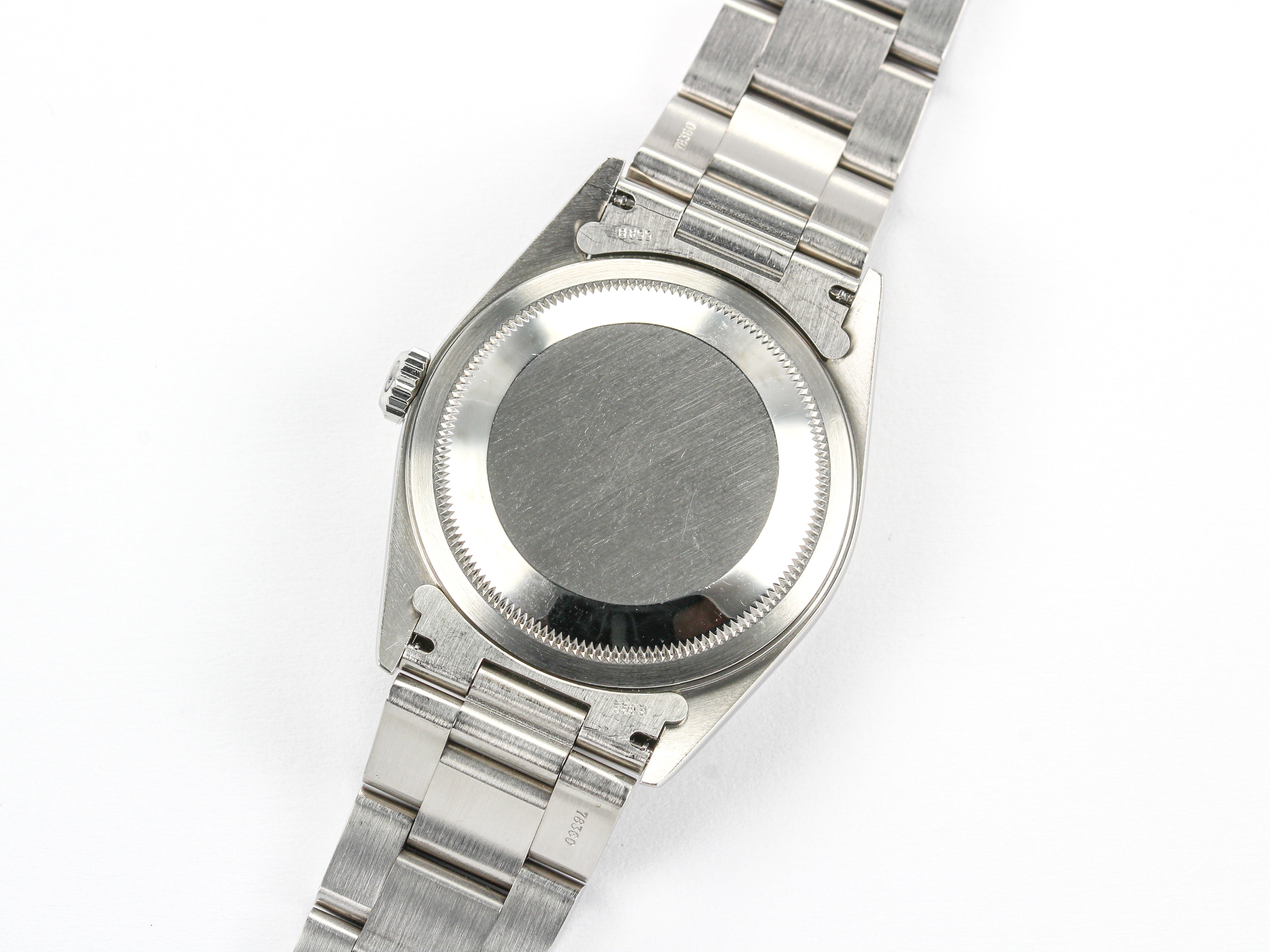Rolex Datejust 16200 Smooth Bezel with White Roman Numeral Dial on Oyster Bracelet