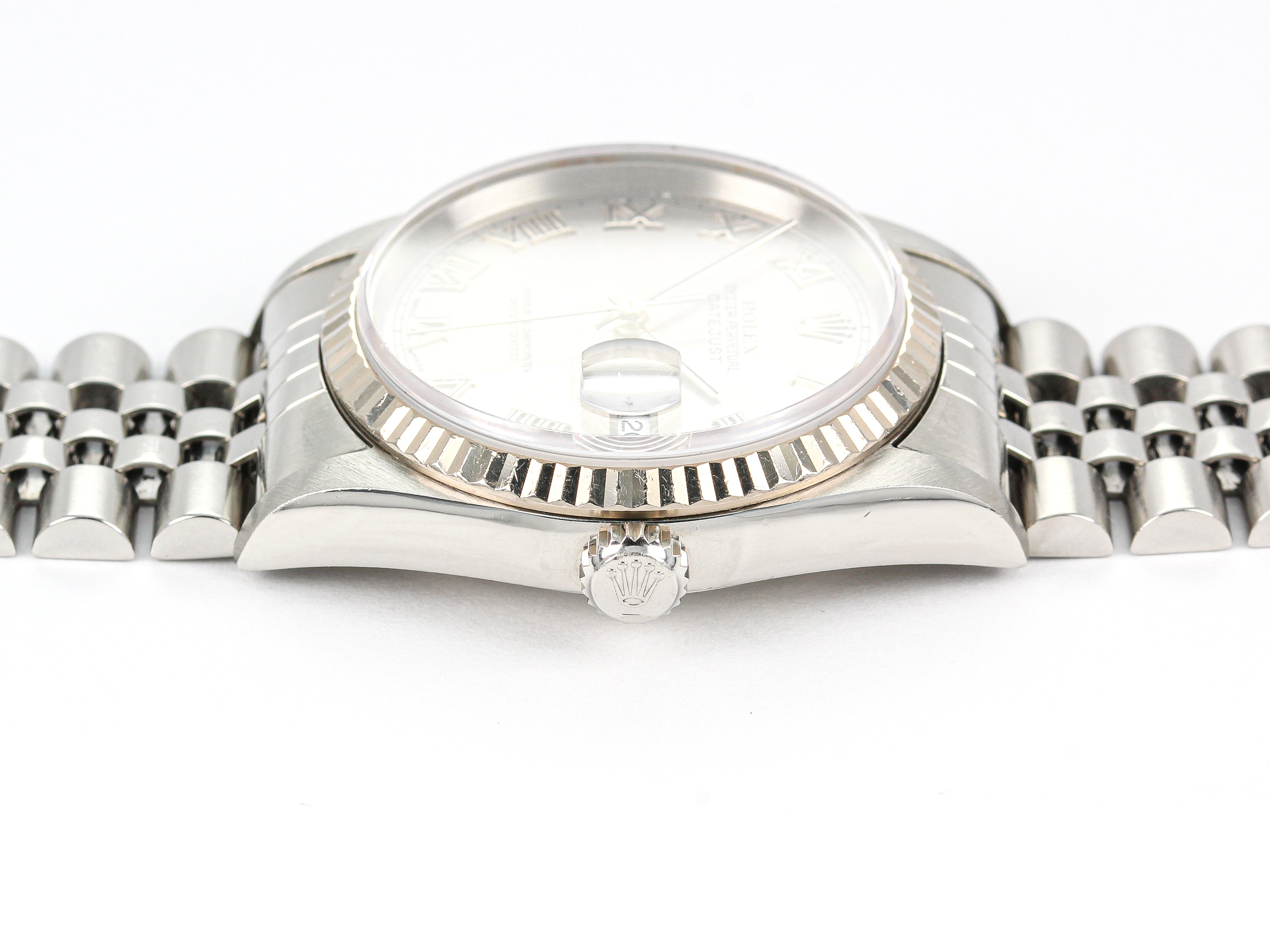 Rolex Datejust 16234 with Silver Roman Numeral Dial on Jubilee Bracelet