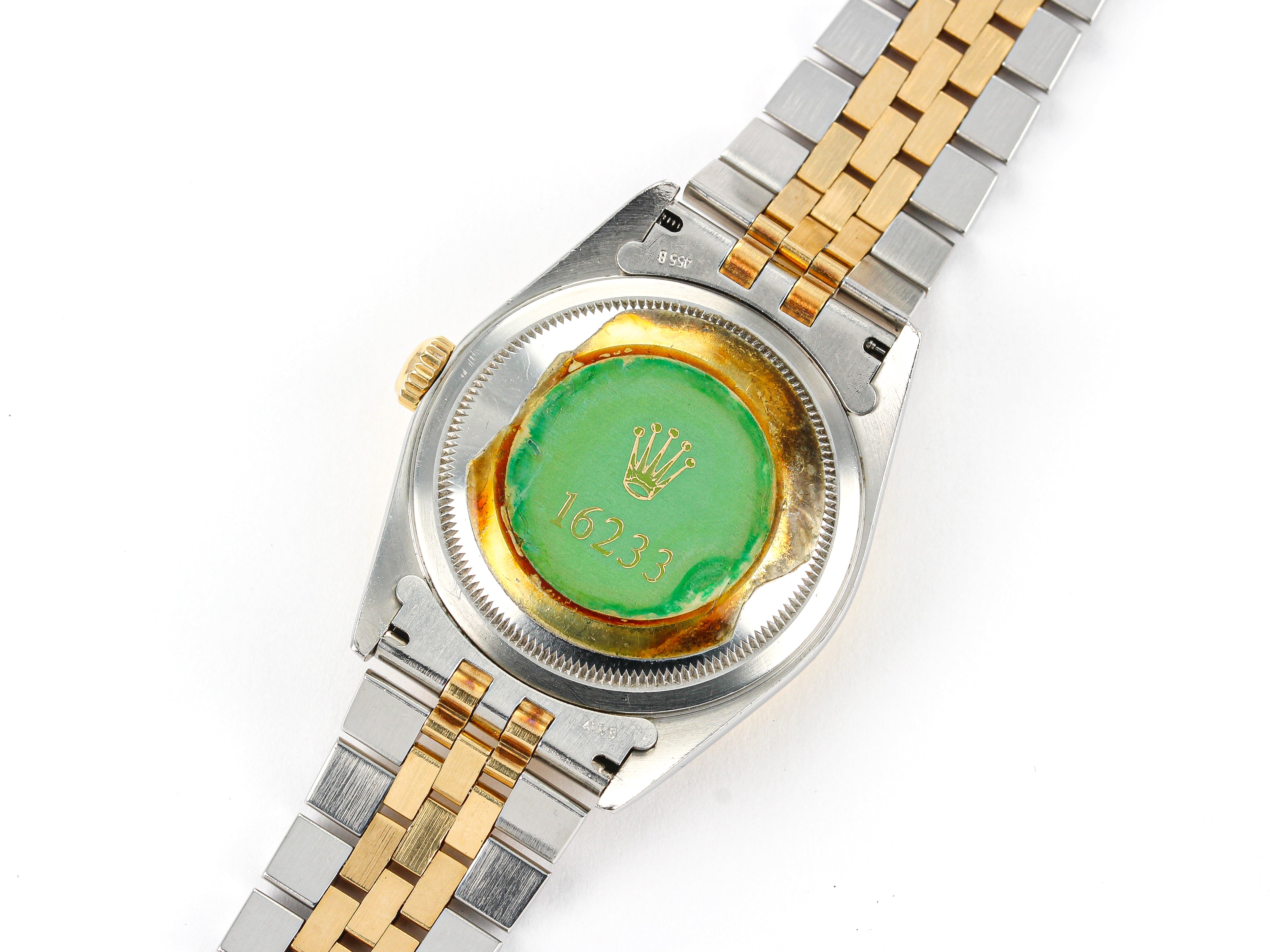 Rolex Datejust 16233 in Steel and Gold with White Racing Dial on Jubilee Bracelet