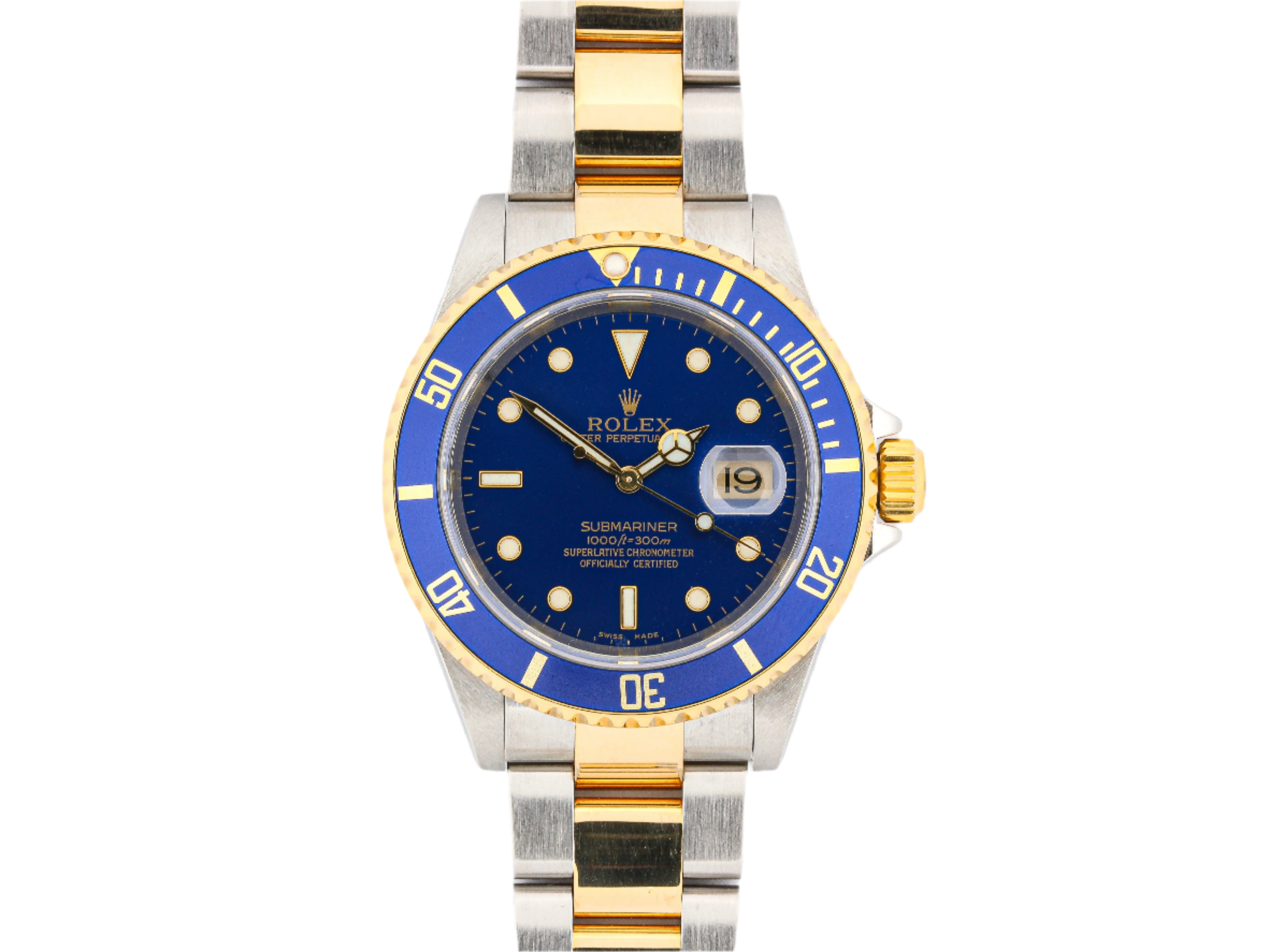 Rolex Submariner 16613 Blue Dial in Steel & Gold on Oyster Bracelet