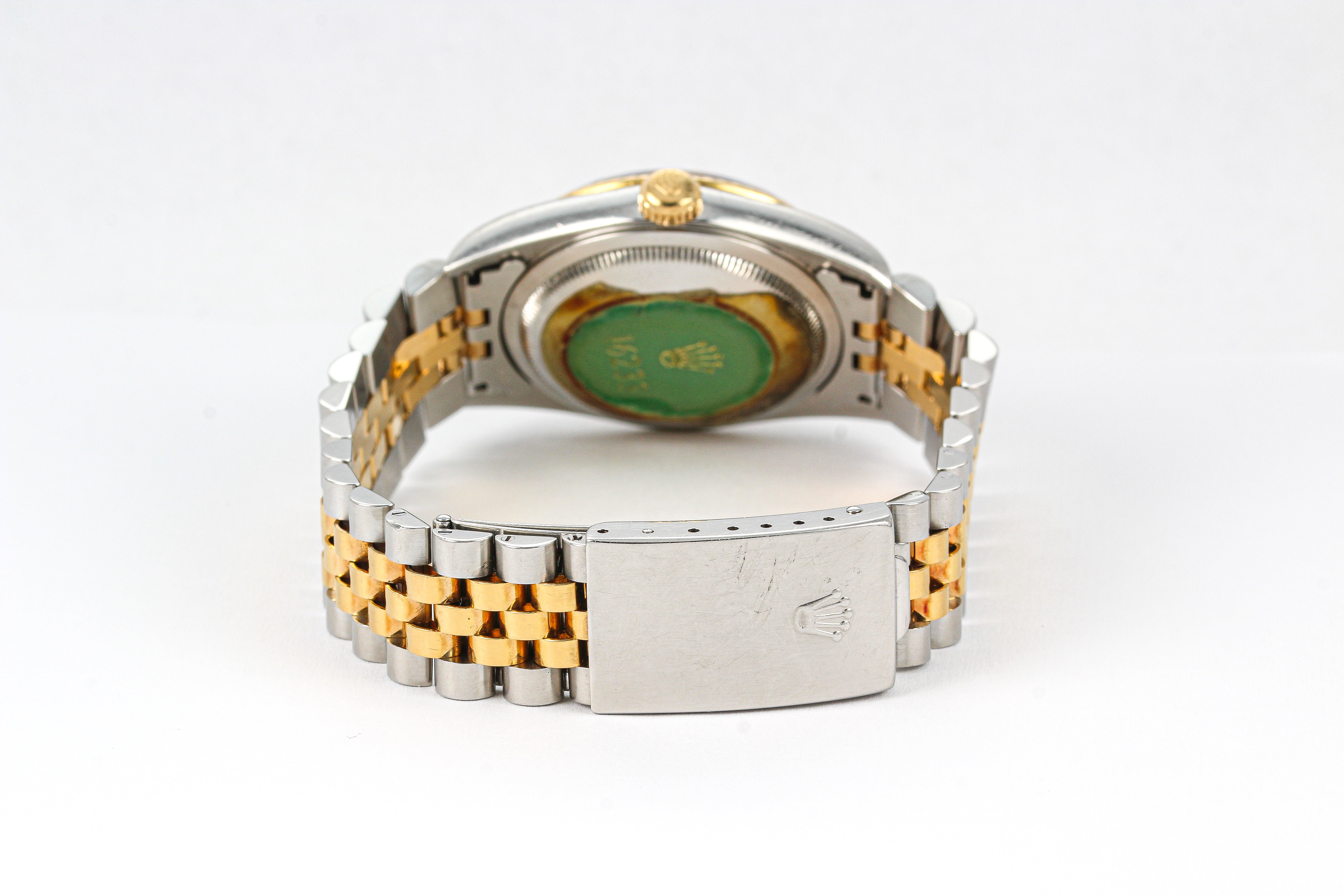 Rolex Datejust 16233 in Steel and Gold with White Racing Dial on Jubilee Bracelet