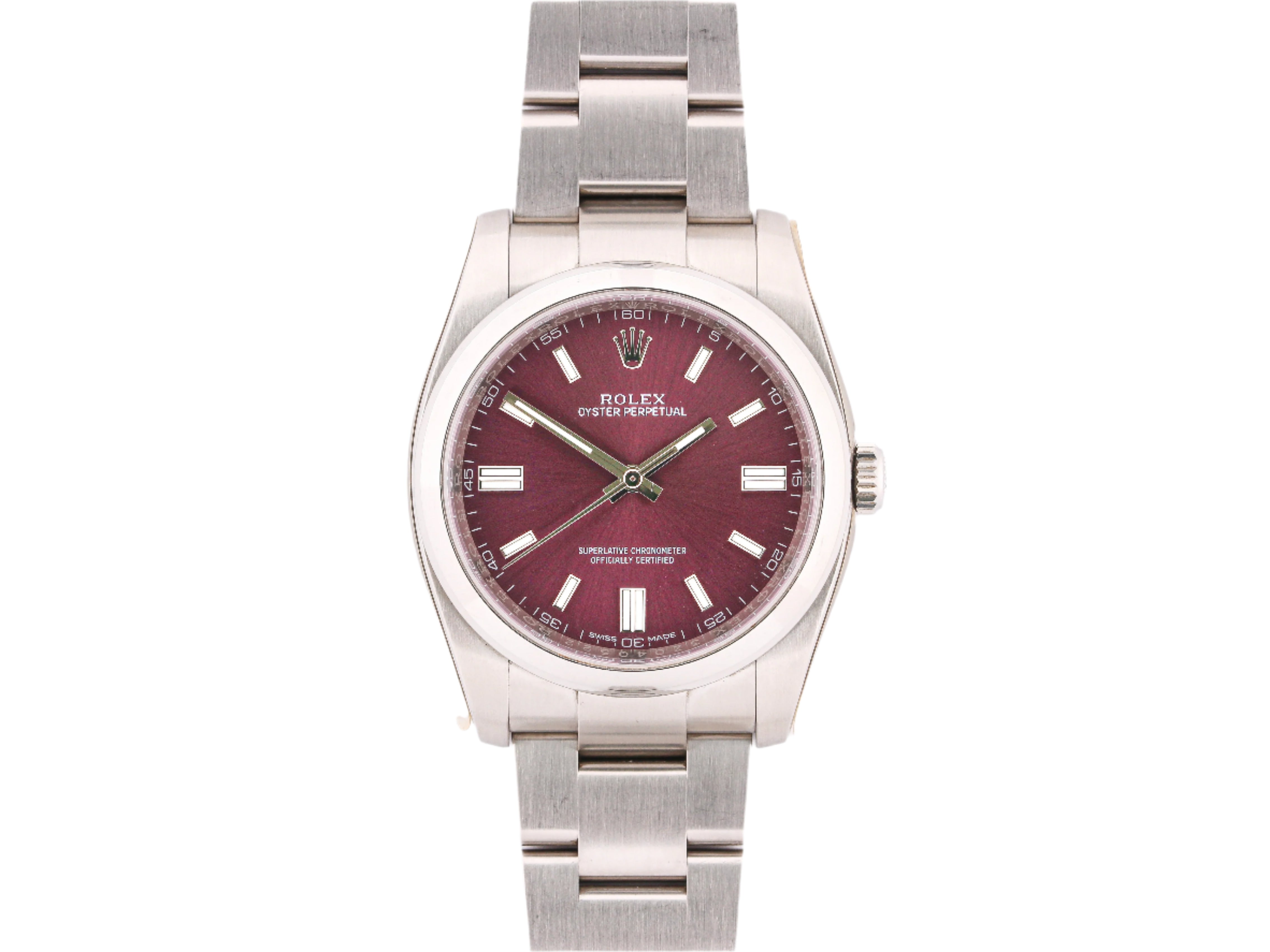Rolex Oyster Perpetual 116000 Grape Dial on Oyster Bracelet with Papers