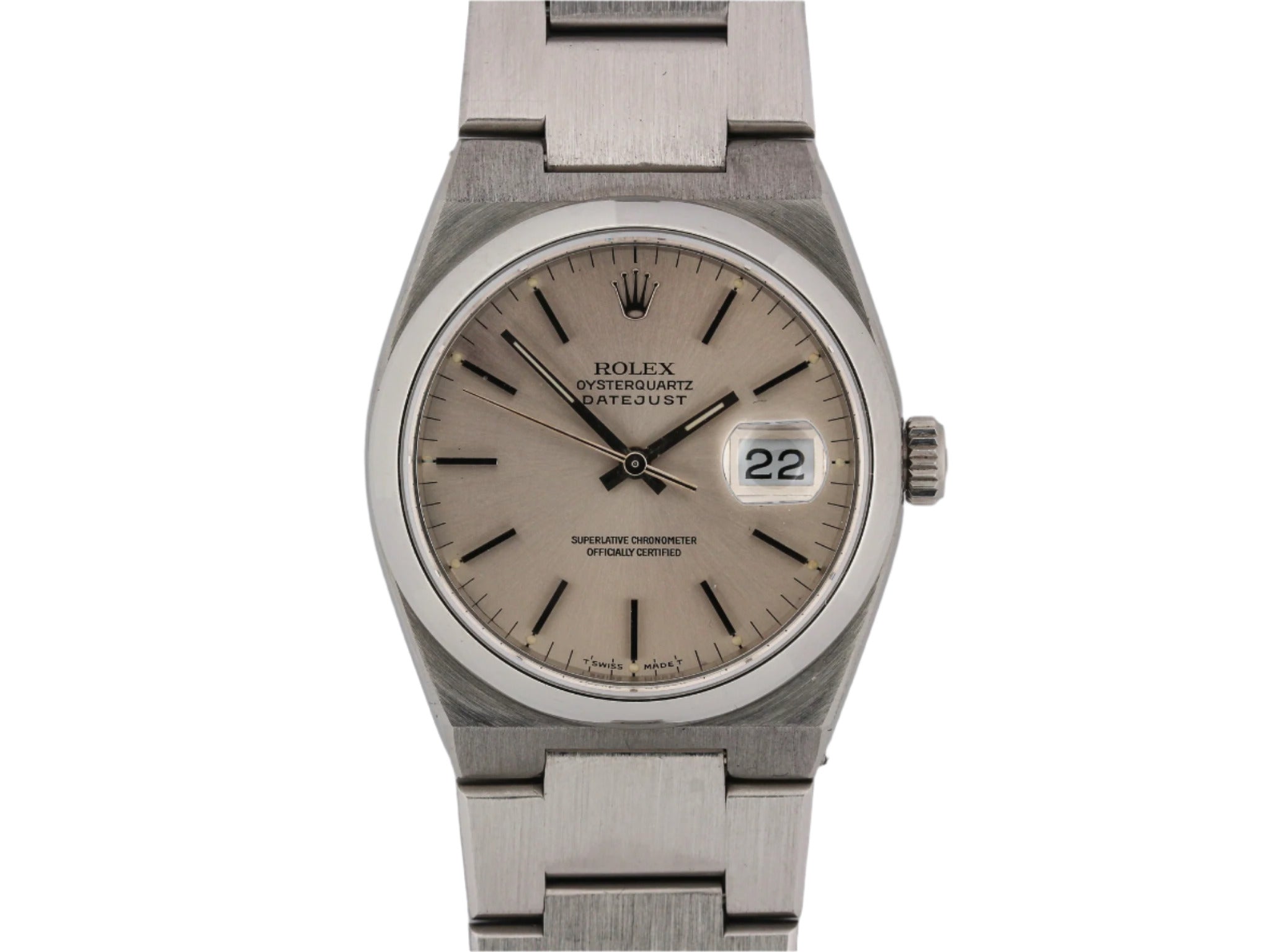 Rolex Oysterquartz Datejust 17000 Silver Dial in Steel Case and Bracelet