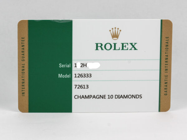 Rolex Datejust Diamond Dial '126333'